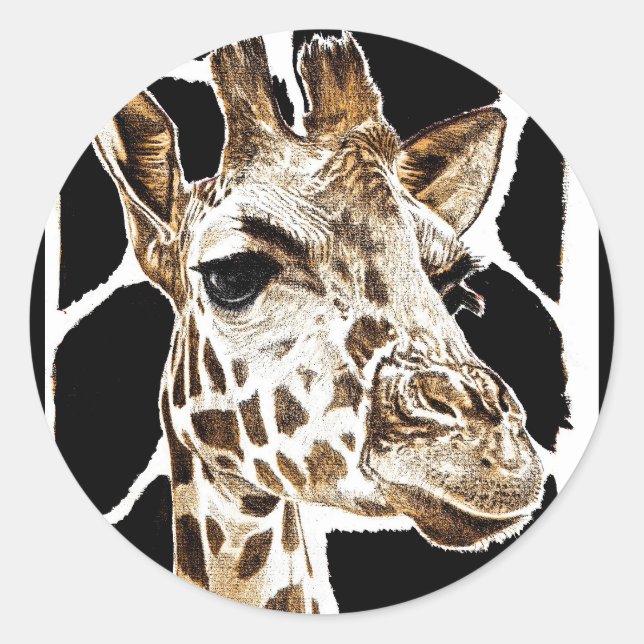 Sticker Rond girafe (Devant)