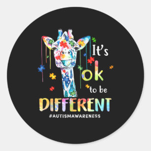 Sticker Rond Girafe Acceptance Enfants Garçons Filles C'est Ok