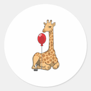 Sticker Rond Girafe balloon