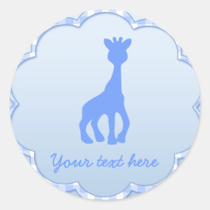 Sticker Rond girafe bleue