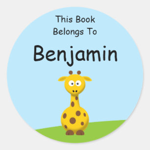 Sticker Rond Girafe de bande dessinée