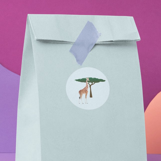Sticker Rond Girafe Par Un Arbre (Créateur téléchargé)