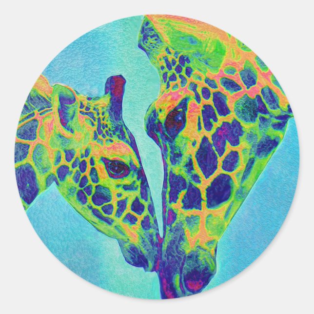 Sticker Rond girafes bleues (Devant)