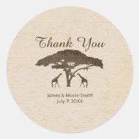 Girafes de safari africain & Arbre Mariage Vintage