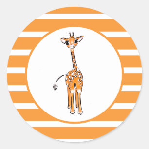 Sticker Rond Giraffe