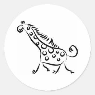 Sticker Rond Giraffe