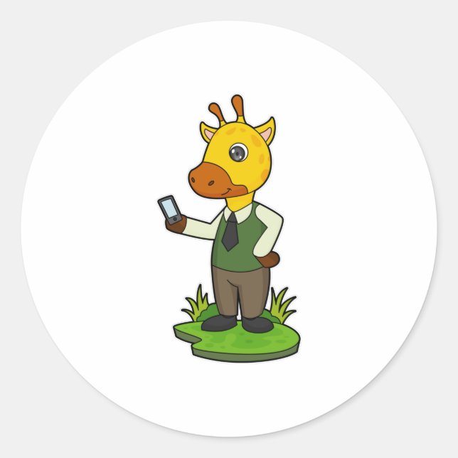 Sticker Rond Giraffe avec mobile (Devant)