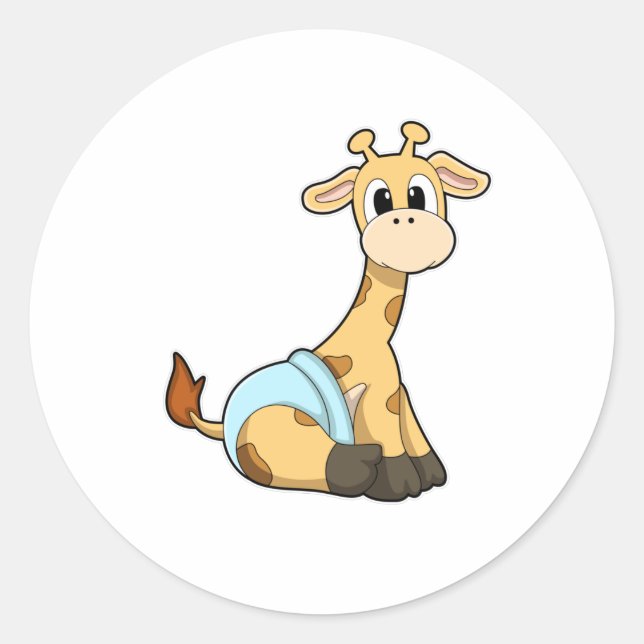 Sticker Rond Giraffe avec sous-vêtements (Devant)