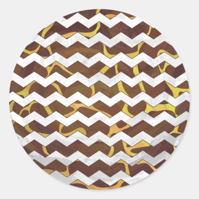 Sticker Rond Giraffe Brown et jaune (Devant)