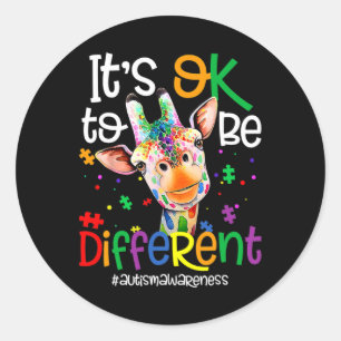 Sticker Rond Giraffe Ça va d'être une Sensibilisation sur l'aut