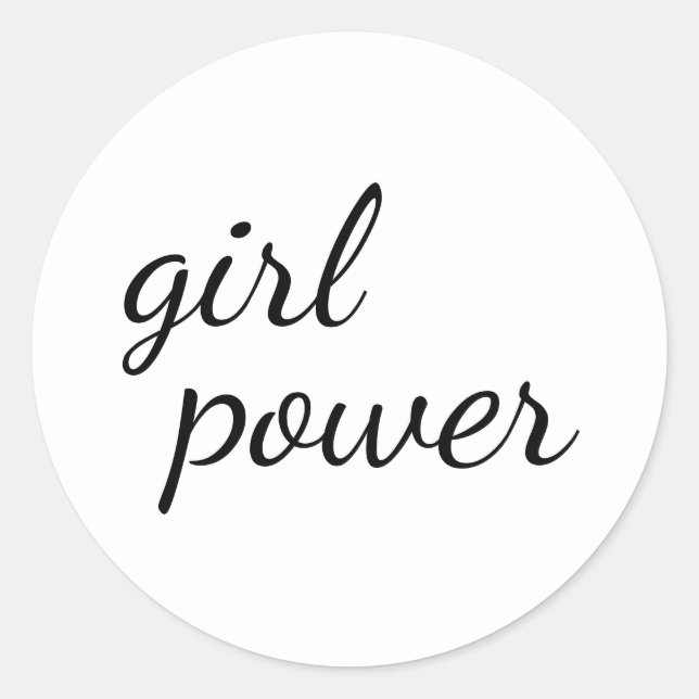 Sticker Rond Girl Gang Feminist Modern Empowerment Design (Devant)