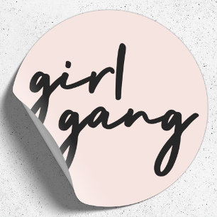 Sticker Rond Girl Gang   Le Féminisme Moderne Puissance Fille R