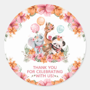 Sticker Rond Girl Jungle Safari