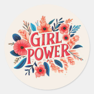 Sticker Rond Girl Power