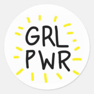 Sticker rond Girl Power