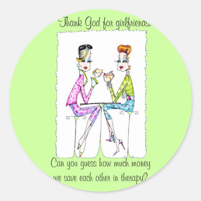 Sticker Rond Girlfriend Therapy par Collene Kennedy (Devant)