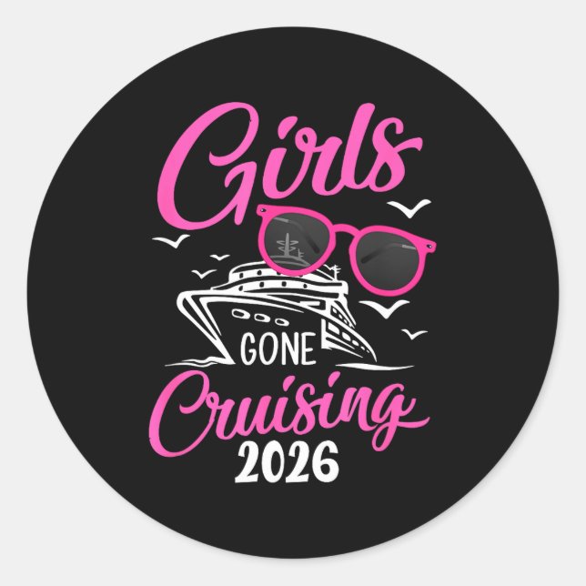 Sticker Rond Girls Gone Cruising 2026 Vacation Party Cruise  (Devant)