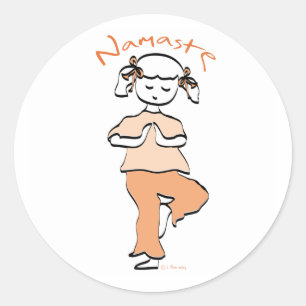 Sticker Rond Girls Namaste Yoga Gear