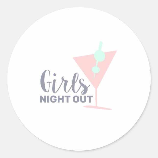 Sticker Rond Girls night (Devant)