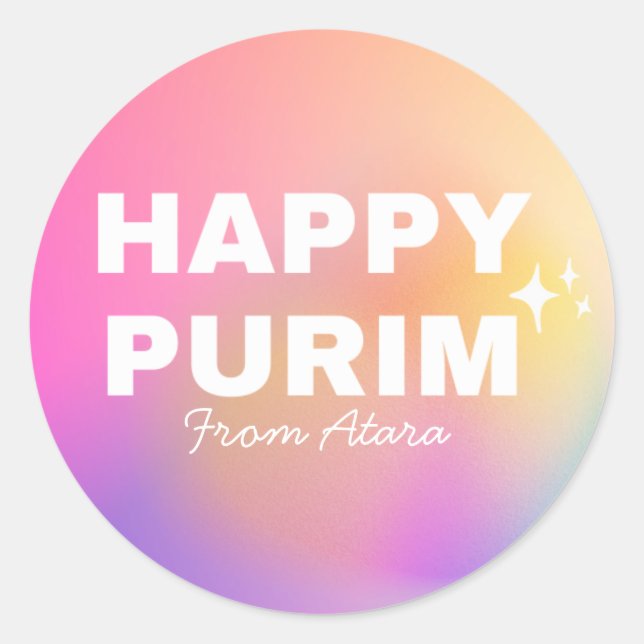 Sticker Rond Girls Purim Label (Devant)