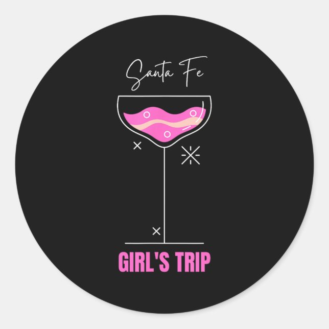 Sticker Rond Girls Trip Beach Drink Santa Fe New Mexico  (Devant)