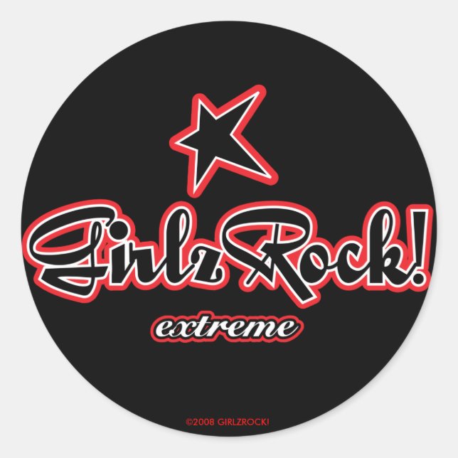 Sticker Rond GirlzRock ! Logo extrême (Devant)