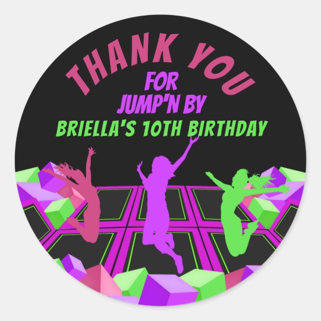 Sticker Rond Girs Trampoline Park Merci (Devant)