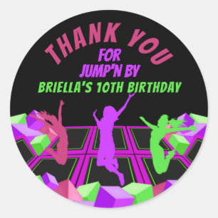 Sticker Rond Girs Trampoline Park Merci