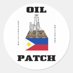 Sticker Rond Gisements de pétrole autocollant, plate-forme