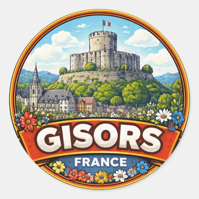 Sticker Rond Gisors France  (Devant)