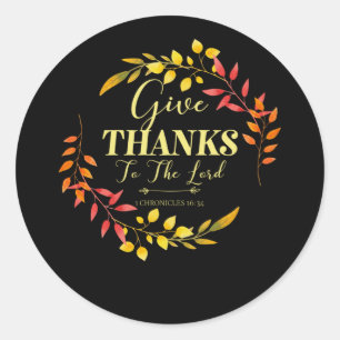 Sticker Rond Give God Merci - Christian Bible Verse