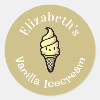 Sticker Rond Glace à la Vanille