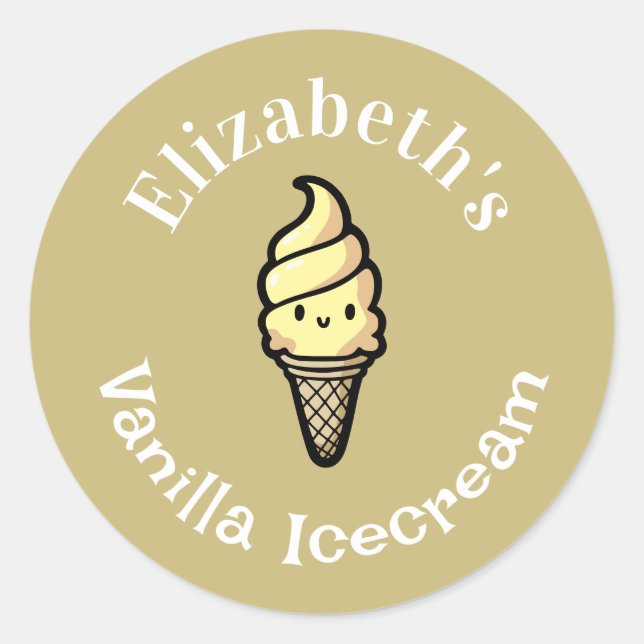 Sticker Rond Glace à la Vanille (Devant)