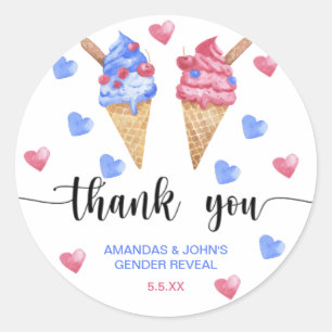 Sticker Rond Glace à l'eau colorée Merci pour la révélation du