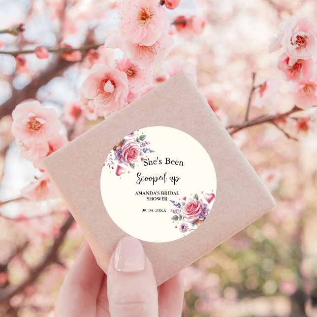 Sticker Rond Glace à l'eaucolor Scoopée Mariage (Créateur téléchargé)