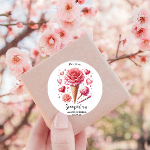 Sticker Rond Glace à l'eaucolor Scoopée Mariage