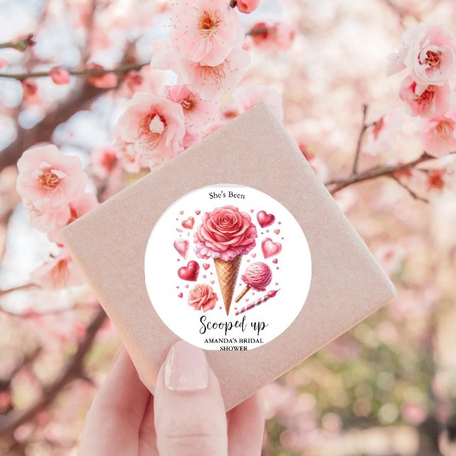 Sticker Rond Glace à l'eaucolor Scoopée Mariage (Créateur téléchargé)