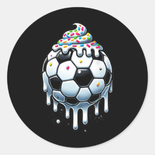 Sticker Rond Glace avec éclaboussures de football pour garçons