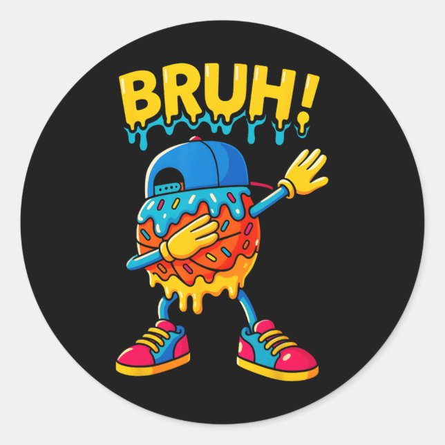 Sticker Rond Glace Crème Drip Garçons Filles Mignon Dabbing Jeu (Devant)