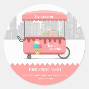 Sticker Rond Glace de rue
