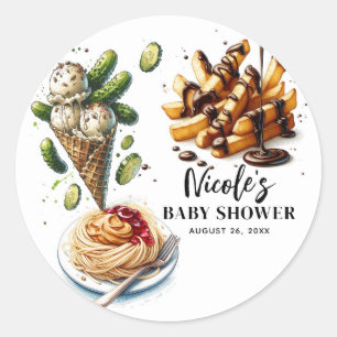 Sticker Rond Glace et cornichons Envies Bizarres Baby Shower