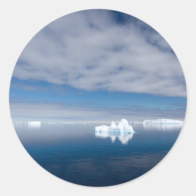 Sticker Rond Glace flottante en Antarctique (Devant)