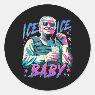Sticker Rond Glace Glace Bébé Glace Profitez D'Un Verre Glacé D