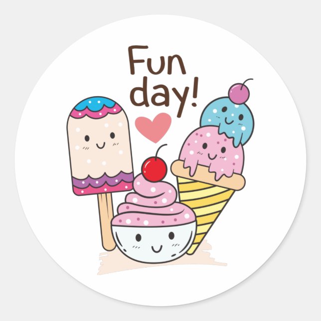 Sticker Rond Glace mignonne (Devant)