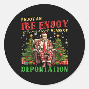 Sticker Rond Glace Profitez D'un Verre De Déportation Bien Froi