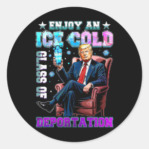 Sticker Rond Glace Profitez D'un Verre Glacé De Déportation 5 