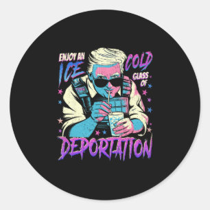 Sticker Rond Glace Profitez D'un Verre Glacé De Déportation 7