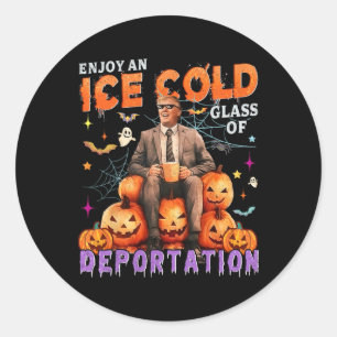 Sticker Rond Glace Profitez D'Une Glace Froid Gl De Déportation