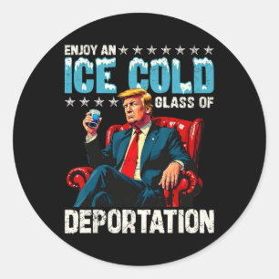 Sticker Rond Glace Profitez D'Une Glace Froid Gl De La Chemise