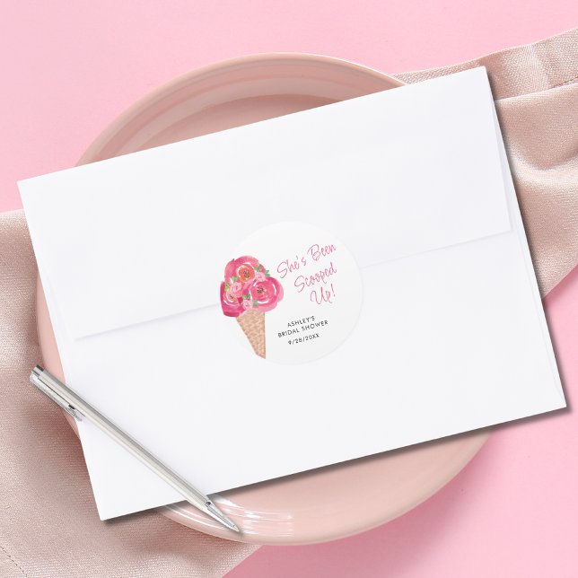 Sticker Rond Glace Récoltée Salle de Mariage Personnalisée (Créateur téléchargé)